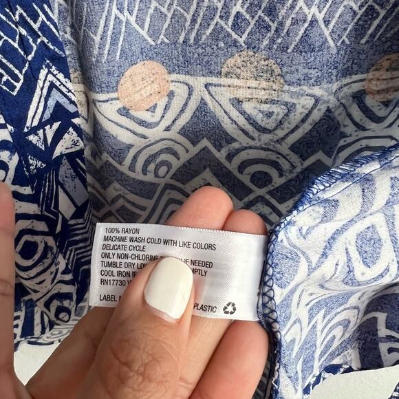 KNOX ROSE WOMEN'S RAYON DUSTER KIMONO CARDIGAN BLUE PAISLEY XS SMALL NEW - Picture 5 of 8